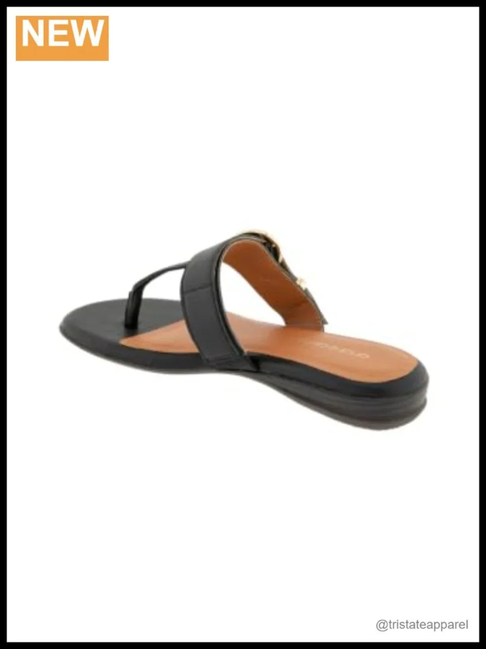 Nix Leather Slingback Wedge Sandal with Buckle and Cushioned Insole